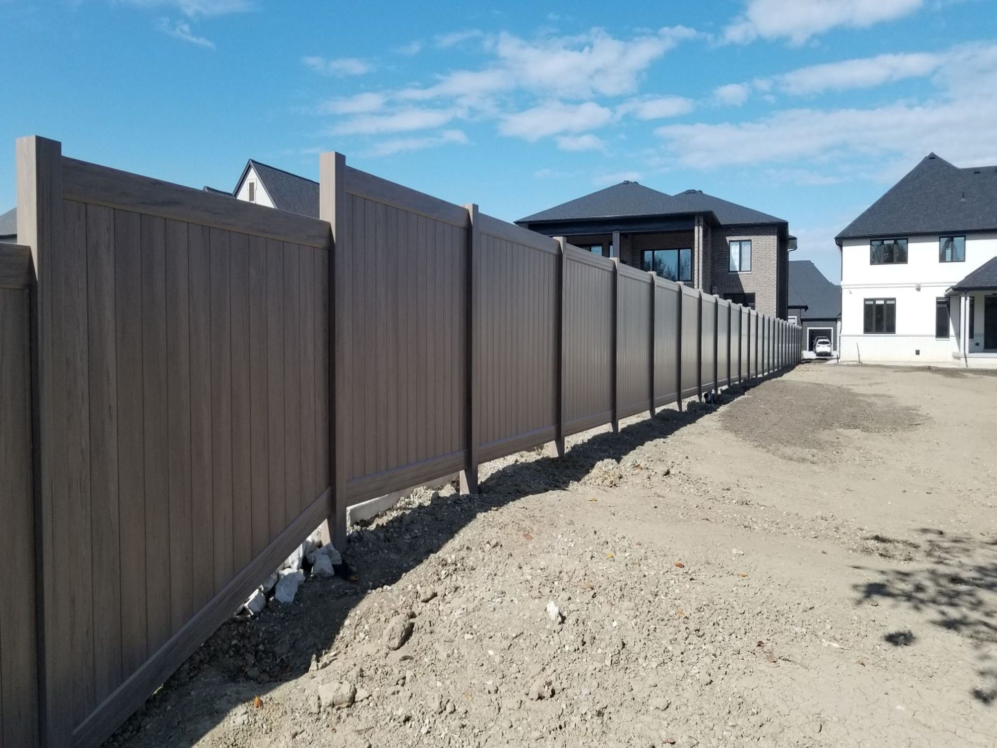 Homeland Vinyl fence done in Lasalle Near Seven Lakes Golf Course