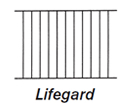 The LifeGuard aluminum pool fence is a 2-rail flat top style fence, which is available in five standard colors: black, White, Quaker Bronze, Beige and Hartford Green